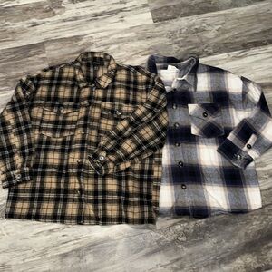 Flannel Shacket jacket shirt Bundle of 2 Women’s 1XL cozy comfy soft